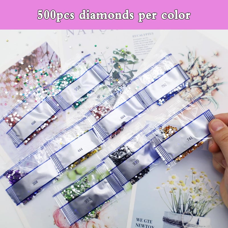 THUTEP 10000 Pieces Shiny 5D Diamond Art Painting Beads, Single Color Code:208, Rhinestones Accessories for Crafting, Round Beads Art Replacement for DIY Craft Diamond Art Painting Accessories (208) - Image 4